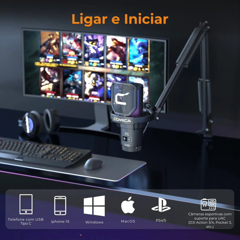 Comica Uni Pro RGB – Mic Gamer Sem Fio - Lord Oferta