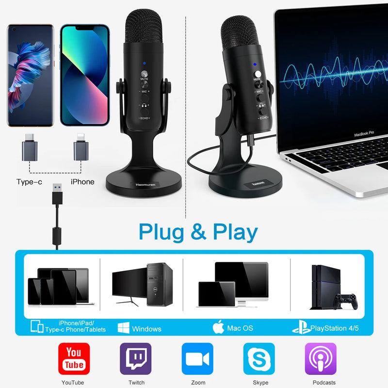 HaomuTalk Pro – Microfone Condensador - Lord Oferta